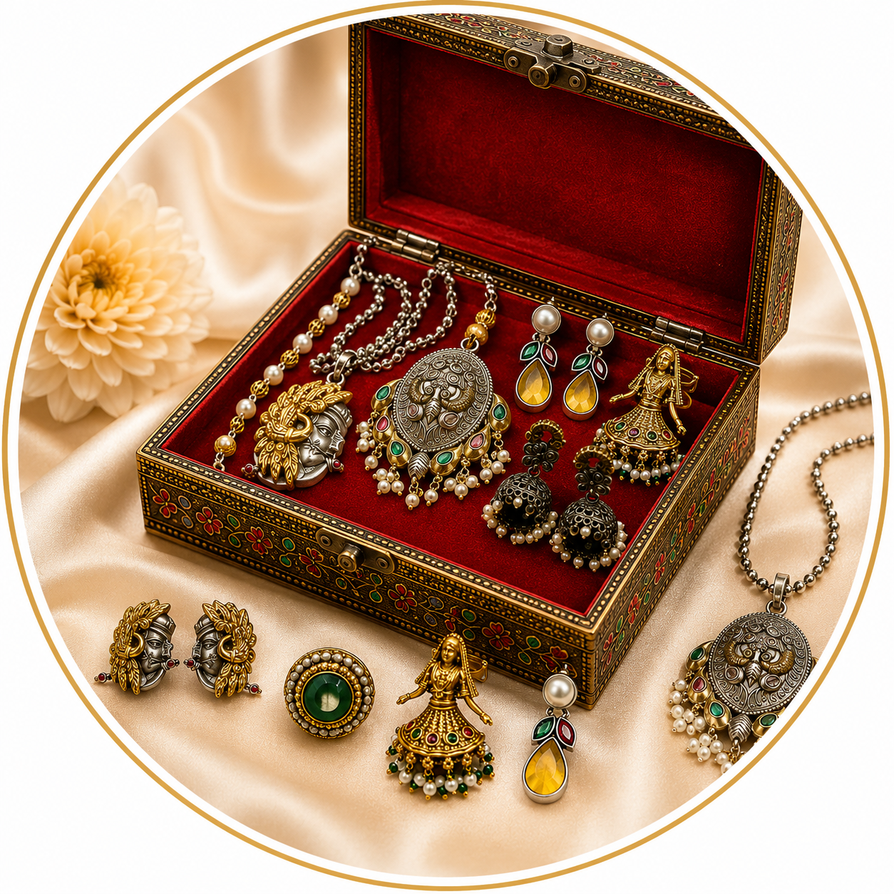 Traditional Jewelry Gift Box + 10 Pieces of Traditional Jewelry