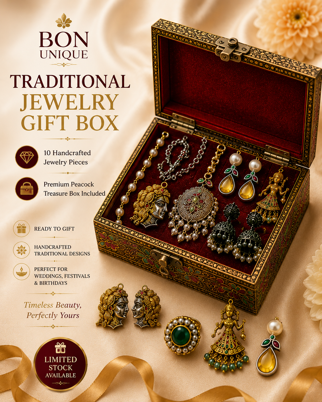 Traditional Jewelry Gift Box + 10 Pieces of Traditional Jewelry